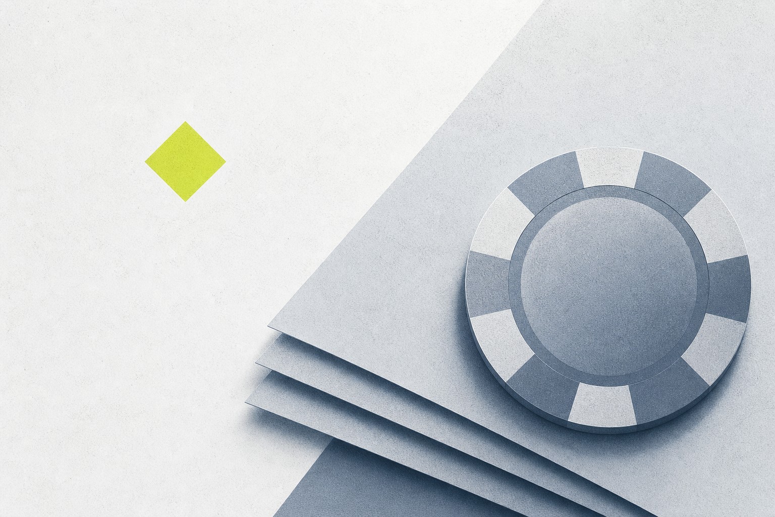 Abstract chip illustration in slate and lime
